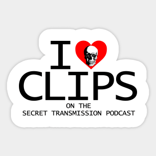 "I love clips" (Black) Sticker